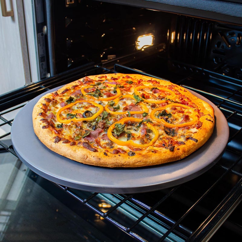 Old Stone Pizza Kitchen Glazed Round Pizza Stone for Oven and Grill, 14 inch - Image 2